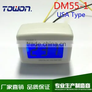 LCD AC Digital Voltage Meter Voltmeter 80-300V Switch US Flat Plug Volt Power Monitor AC Panle Meter Blue Backlight thumbnail-1