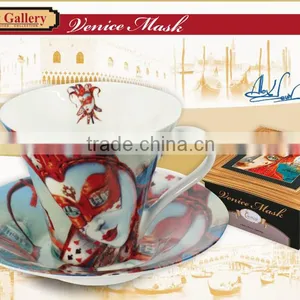 CARMANI Cup&saucer With VENICE MASK Design Alex LEVIN thumbnail-1