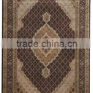 Mahi Tabriz Black-Black Carpets Made With Fine Newzealand Wool thumbnail-1