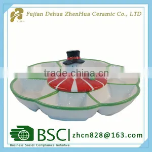 Ceramic Round Decoration Christmas Candy Tray thumbnail-1