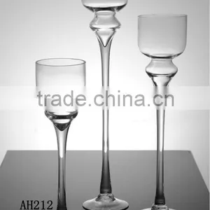 Clear Cheap Glass Candlestick thumbnail-1