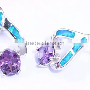 925 Sterling Silver Pink Opal Crystal Earring Pink Tourmaline Stud Earrings thumbnail-6