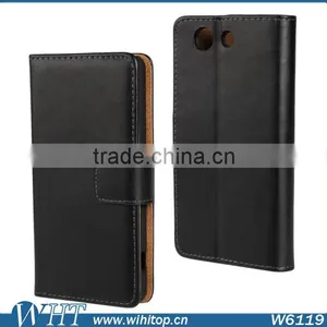 Wallet Case for Sony Xperia Z3 Mini, Simple Leather Case for Sony Xperia Z3 Compact thumbnail-5