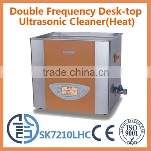 Backlight LCD Adjustable Power Double Frequency Ultrasonic Cleaner for Lab SK7210 15L thumbnail-1