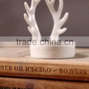 Christmas Decoration Ceramic Antlers Candlestick,Christmas Antlers Candelabra Candle Holders thumbnail-5