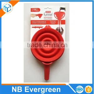 Silicone Folding Funnel, Food Grade Silicone Wine Folding Funnel With Plastic Handle thumbnail-1
