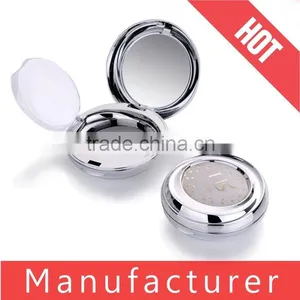 Custom Round Silver Empty Cosmetic Powder Compacts thumbnail-1