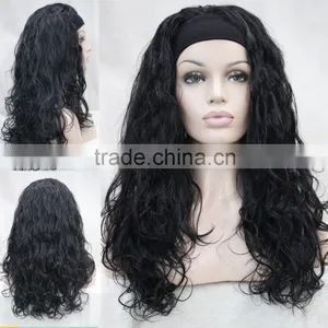 Best Quality on Line Trading Braided Style Ombre Tights Instock All Synthetic Color Kinky Curly Headband Wigs thumbnail-4
