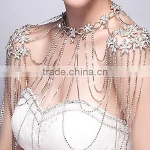 New DesignTop Grade Luxury Bridal Wedding Decor Sexy Shoulder Body Chain Dress thumbnail-3