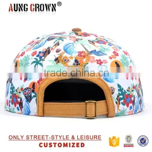 6 Panel Embroidered Suede Brim Flat Cheap Snapback Hat thumbnail-5