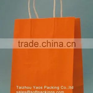 Natural Promotion Kraft Paper Bag Flat Bottom, Custom Printed Kraft Paper Shopping Bag, Take Away Fast Food Paper Bag thumbnail-1