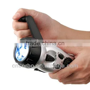 Salable Dynamo LED Hand Cranking Rechargeable Flashlight Emergency Powerful Flashlight With Radio thumbnail-4