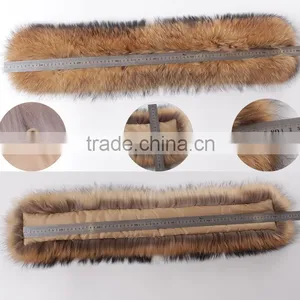 Real Raccoon Fur Collar/scarf/fur Accessories on Coat/ Fur Stripes KZ160084 thumbnail-2