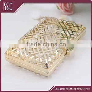 16.5*10cm Polished Gold Box Clutch Frame With Chain Loops thumbnail-2