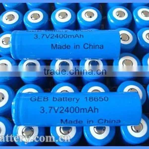 Hot Seller Rechargeable GEB 3.7V2400mah 18650 Li-ion Battery thumbnail-1