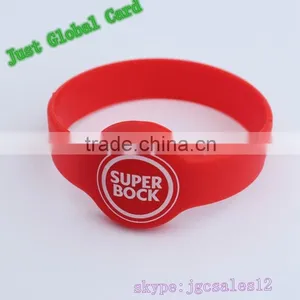 Slik Screen Printing NFC Uhf Rfid Wristband With QR Code thumbnail-1
