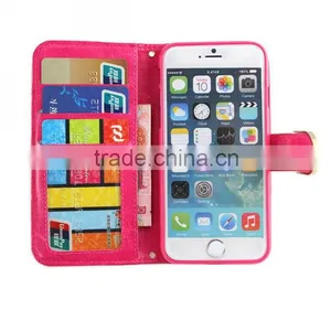 Small Fragrant Wind Leather Wallet Case With Shoulder Strap for Iphone 6 thumbnail-3