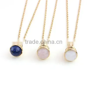 Wholesale African Beads Necklaces Design Small Bell Three Color Clean Nature Stone Jewelry Pendant Necklaces For Women thumbnail-3