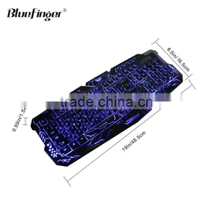 USB Wired Russian English Layout Backlit Computer Gaming Keyboard thumbnail-6