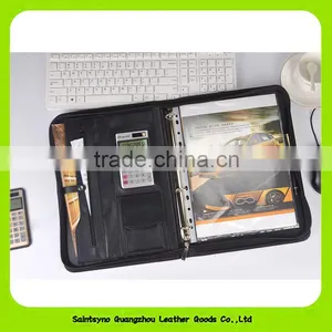 2016 New Arrival Leather Business Card Folder a4 Leather Bound Folder thumbnail-1