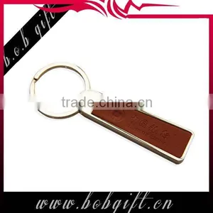 Special Zinc Alloy and Leather Keychain/ Customer Blank Promotional Metal Keyring thumbnail-1