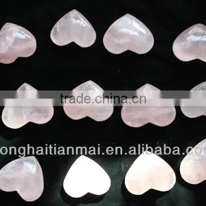 Wholesale Natural Rose Crystal Heart / Charming Pink Crystal Hearts thumbnail-1