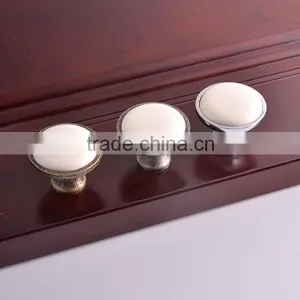 Chrome Plated Die Casting Zinc European Luxury Furniture Office Wardrobe Kitchen Cabinet Cupboard Ceramic Handle thumbnail-2