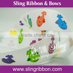 2015 New Design Fish Printed Satin Ribbon Wholesale thumbnail-1