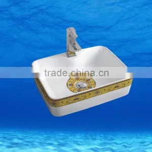 OEM Acceptable Bathroom Porcelain Bathroom Sink Chinese Style Fiber Wash Basins thumbnail-6