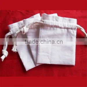 Small Muslin Custom Drawstring Bags thumbnail-1