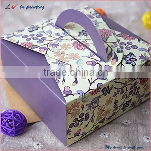 High Quality Purple Cake Box With Handle thumbnail-1