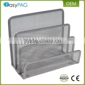 EasyPAG 4 in 1 Mesh Desk Organizer , 1 Document Letter Tray 1 Pencil Holder 1 Stick Note Holder 1 File Stacking Sorter , Sliver thumbnail-4