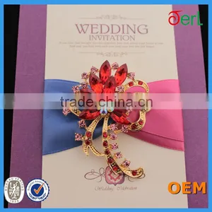 2016 Factory Price Wedding Brooch Clear Rhinestone Brooch for Wedding Invitations thumbnail-3