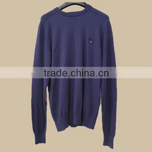 Men Winter Cotton Knit Wear Round-neck Sweater With Elbow Patch /pullover /solid Color thumbnail-1