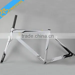 2015 Chinese Popular Style Carbon Fiber Road Bike/bicycle Frame for Sale Include Frmae Fork Seatpost Headsets Clamp Color White thumbnail-1
