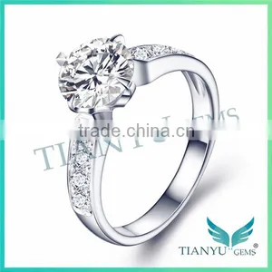 Diamond Jewellery 925 Sterling Sliver Wedding Rings 9 Hearts & Flower VVS1 E-F Round Cut Moissanite Diamond Grils Rings Price thumbnail-1