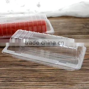 Vacuum Forming Disposable Plastic Clamshell Hinged Food Container, Clear Cake Packaging Box thumbnail-2