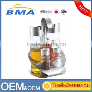 Stainless Steel Cover Glass Bottle Kitchen Storage Spice Jar Set Of 4 thumbnail-3