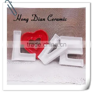 Letter Dishes Popular Ceramic Love Letter Candy Dish,dishes Ceramic,ceramic Sauce Dish,ceramic Letter Dish thumbnail-1