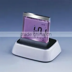 Popular Promotional Push Panel 7-Color Changing LCD Table Clock thumbnail-2