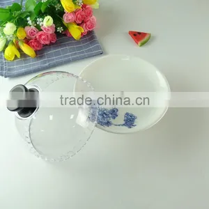 Stock Ceramic White Cake Plates With Lid thumbnail-2