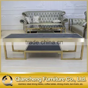 Eurpean Style Stainless Steel Golden Glass tv Stand thumbnail-2