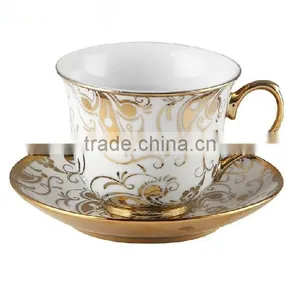 Plated Porcelain Tea Cup and Saucer thumbnail-1