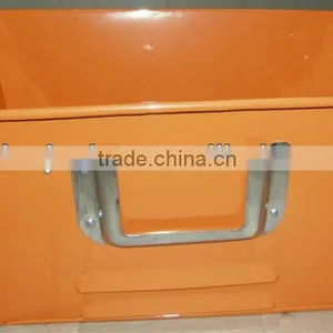 Orange Vintage METAL DESK PAPER File Tray Office Organizer INDUSTRIAL ENGINEERING thumbnail-1