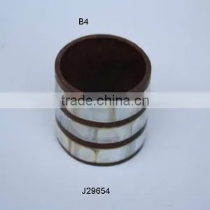 Mother of Pearl Mosaic on Wooden Base thumbnail-1