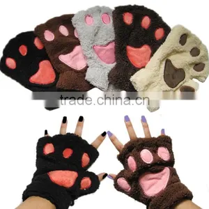Different Cute Design Plush Animal Glove Bear Paw Glove thumbnail-1
