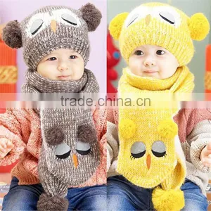 Portable Popular Set Winter Baby Hat Boy Girl Kids Warm Hat Cap thumbnail-1