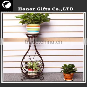 European Style 2-Tier Flower Stand Metal Hanging Plant Stand thumbnail-3