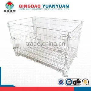 Wholesale Logistics Wiremesh Container Storage Supermarket Roll Cages Mesh Cage Four Wheel Trolley thumbnail-1
