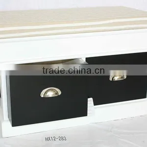 Indoor Wooden Bench Seat With Wooden Storage Drawer thumbnail-1